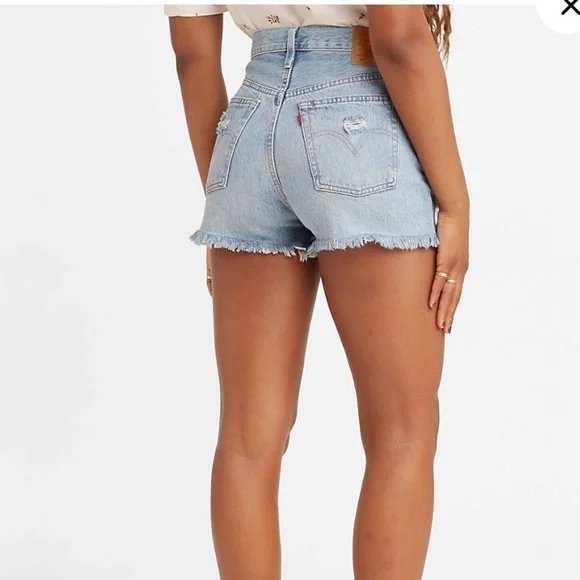 Levi’s 501 High Rise Denim Shorts Fault Line in 25 - Picture 4 of 11